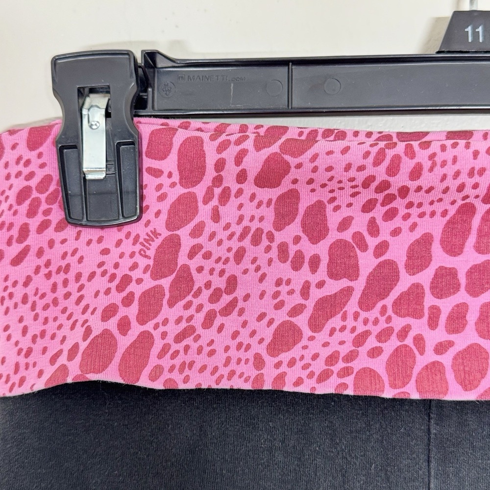 Victoria's Secret PINK Y2K Foldover Yoga Pants Flare Pink Leopard Cheetah Small - Picture 5 of 7